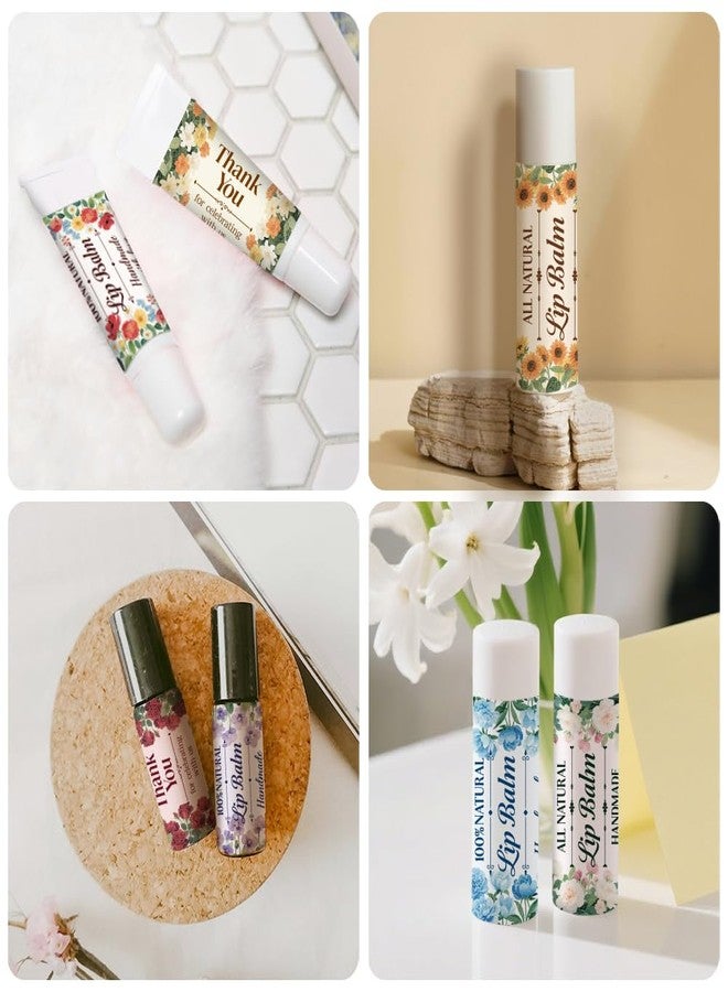ملصقات مرطب الشفاه من بيكوبلو، 160 قطعة، مقاس 2.1 بوصة × 1.7 بوصة، بتصميمات زهور وكلمات، 8 أنماط، مقاومة للماء، لامعة، مثالية لصنع مرطب الشفاه منزليًا، ولحفلات الزفاف، وهدايا الأعياد. - Image 5